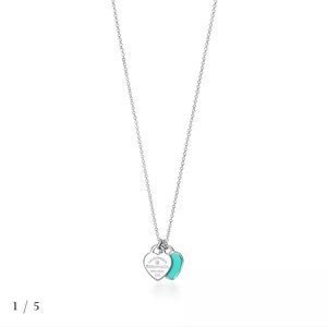 Tiffany & Co. Silver Necklace with Blue Heart Charm